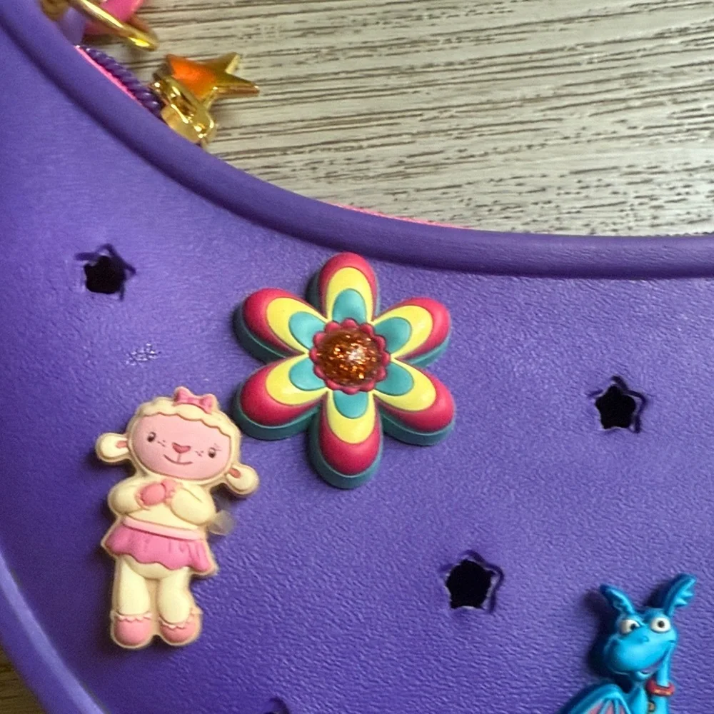 CROC Purple Kids Handbag with Colorful Chain